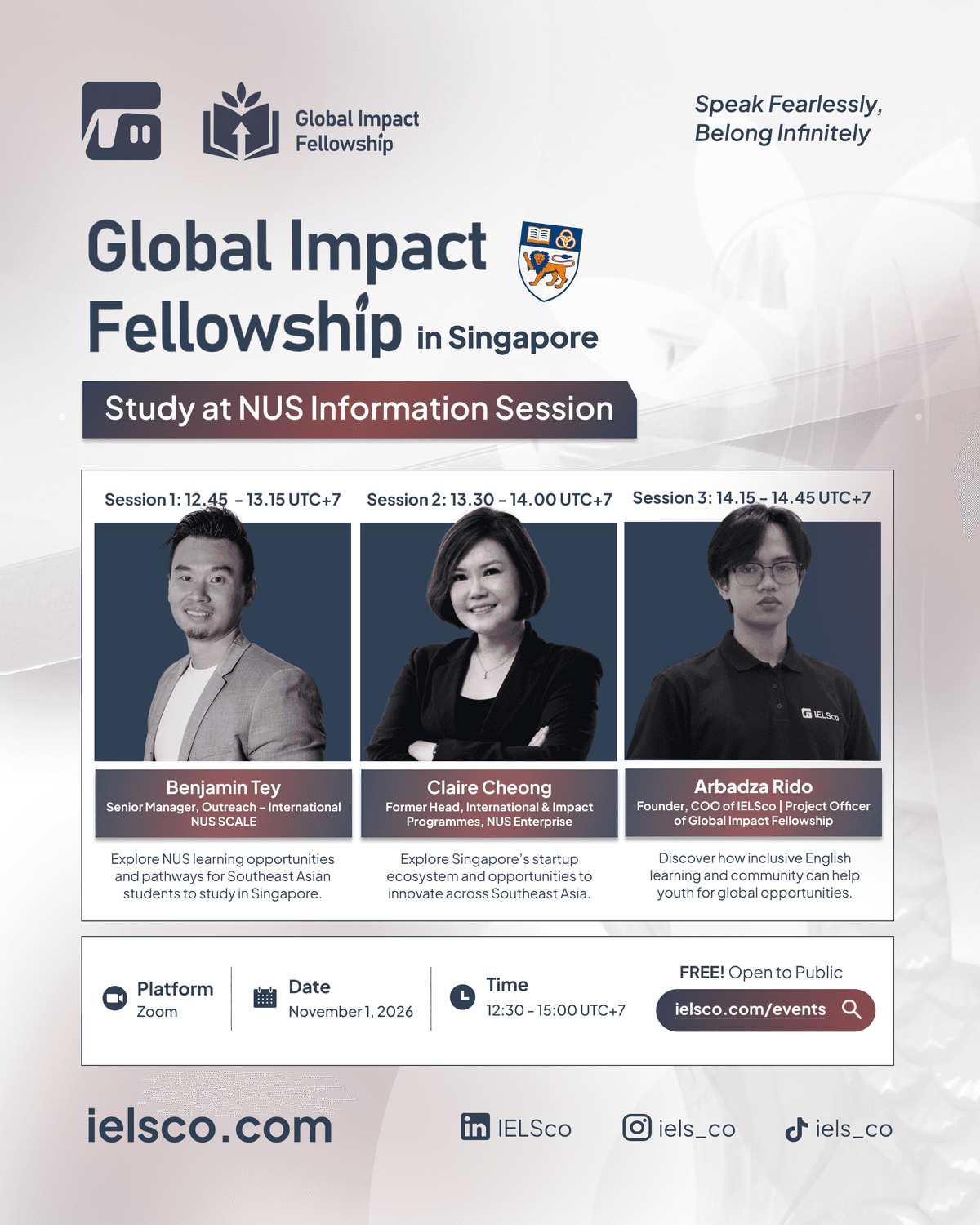 GIF: Study at NUS Info Session — Explore NUS, Discover What's Next poster